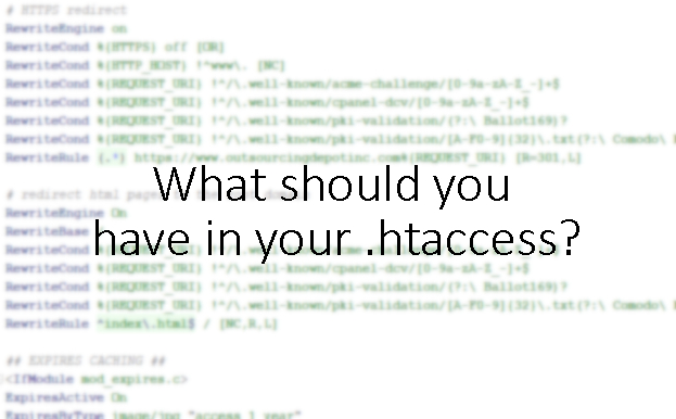 What should you have in your .htaccess?